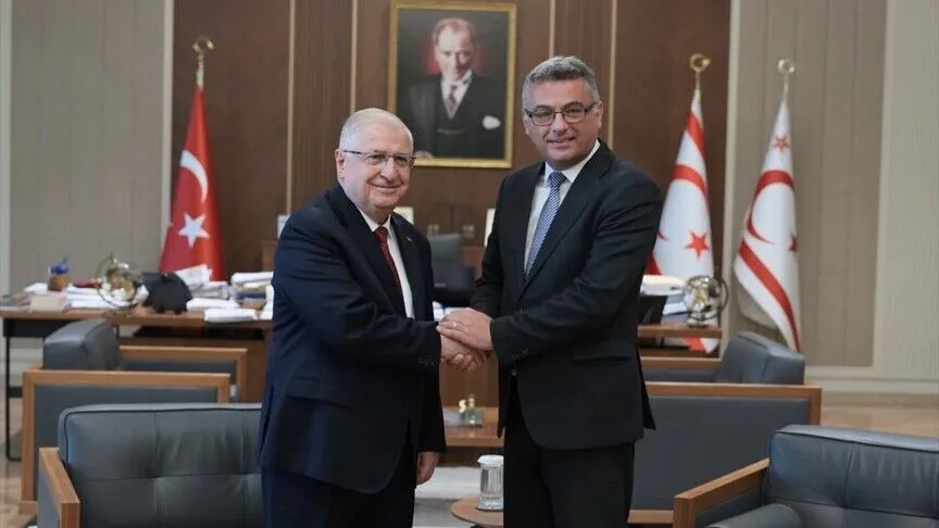TRNC President Tufan Erhürman receives Türkiye's Defense Minister Yaşar Güler on the island.